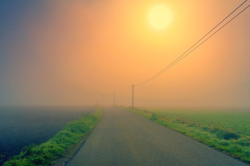 dawn, road, fog-3725882.jpg